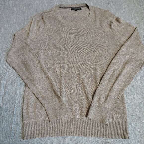 Banana Republic Other - Banana Republic Sweater Size Medium Beige Silk Linen Striped Crewneck‎
